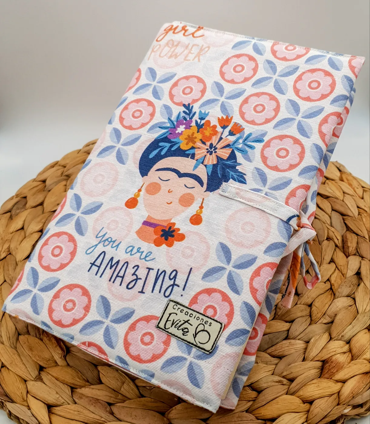 Funda de tela para libros Power Girl con el mensaje You are amazing
